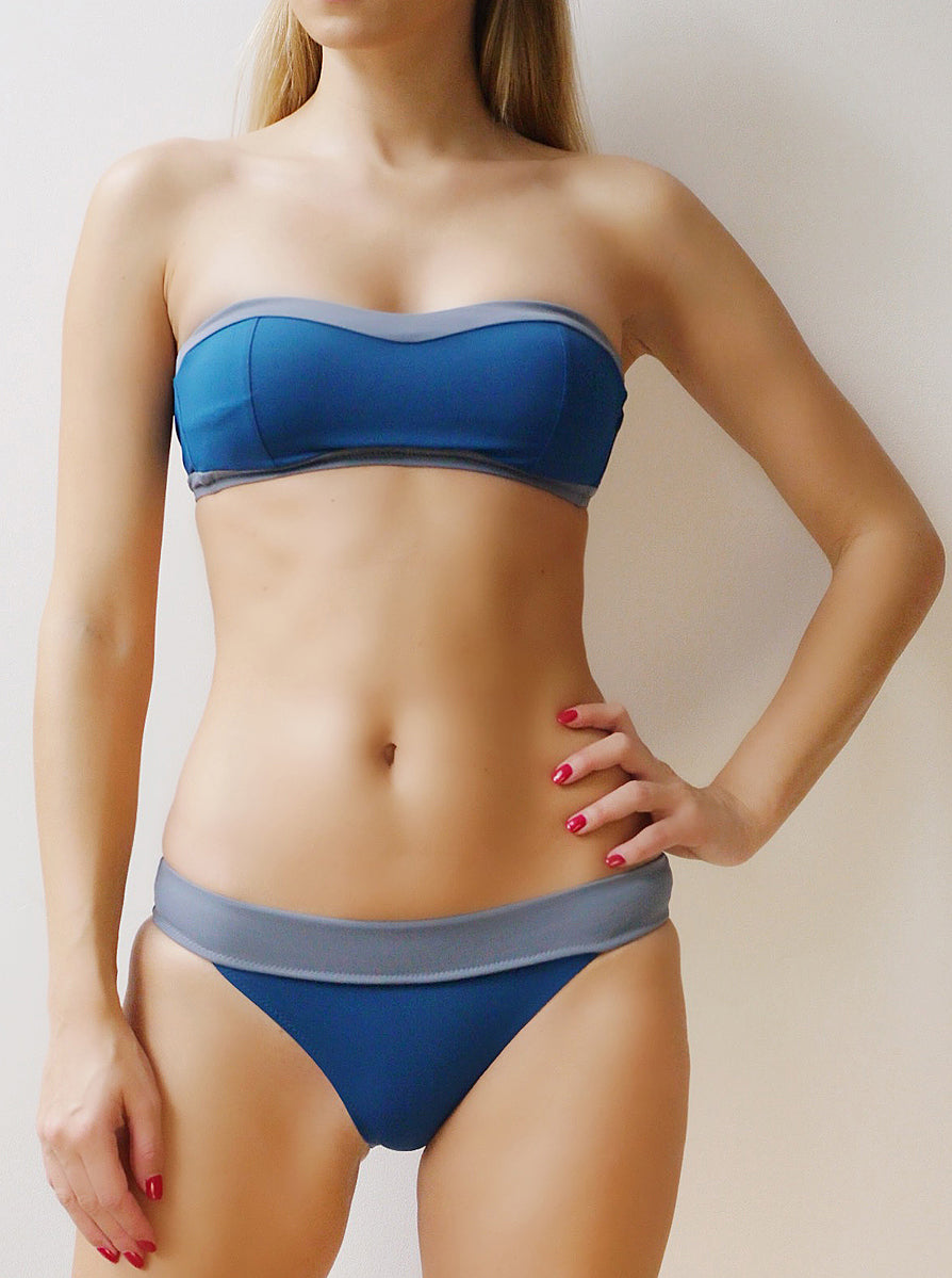 Bandeau Bikini with Removable Straps - Santorini - Jag London - Jaglondon