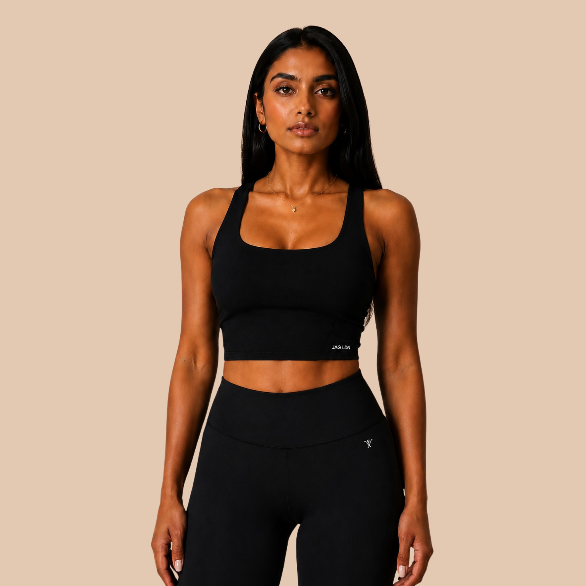 SculptForm™ Womens Racer back Crop Top with Built-In Bra - Jaglondon